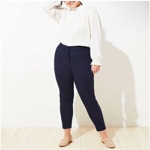 *LOFT* Plus Navy Blue Marisa Skinny Dress Ankle Pants Size 14